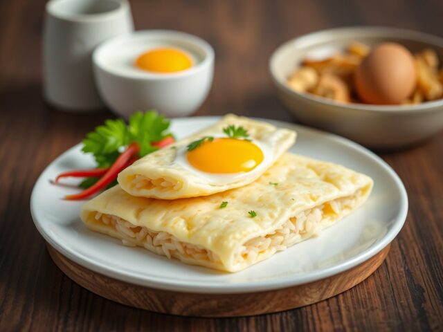 Rijstpannenkoeken — AI-gegenereerde illustratie