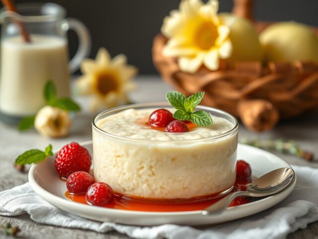 Rijstpudding met rumrozijnen