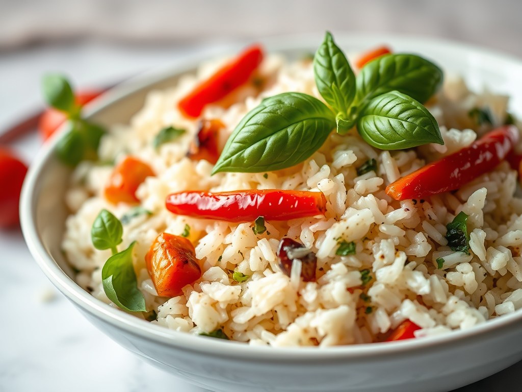Rijstsalade, AI-gegenereerde illustratie