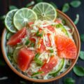 Rijstsalade met grapefruit en komkommer