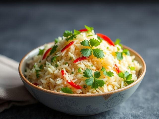 Rijstsalade met koriander
