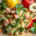 Rijstschotel met muntpesto