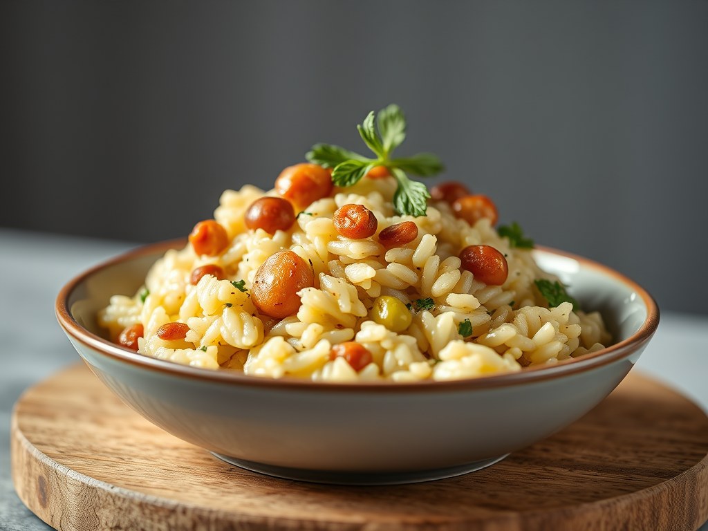 Risotto met Groentes, AI-gegenereerde illustratie