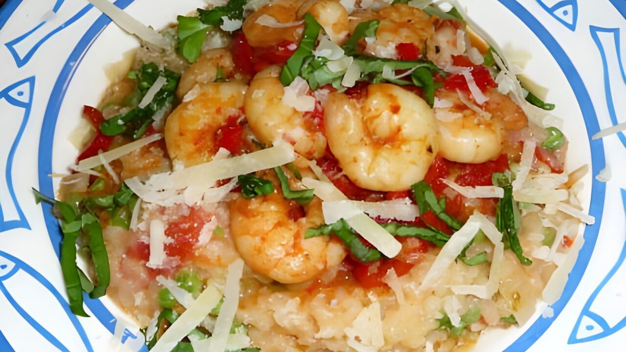 Risotto met grote garnalen