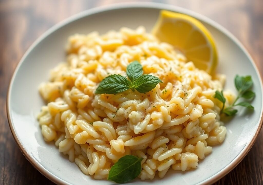 Risotto met limoensmaak, AI-gegenereerde illustratie