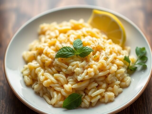 Risotto met limoensmaak — AI-gegenereerde illustratie