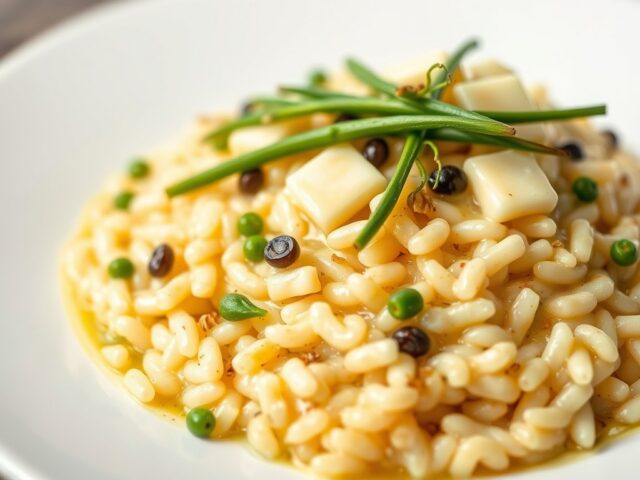 Risotto met Passendale kaas en Asperges — AI-gegenereerde illustratie