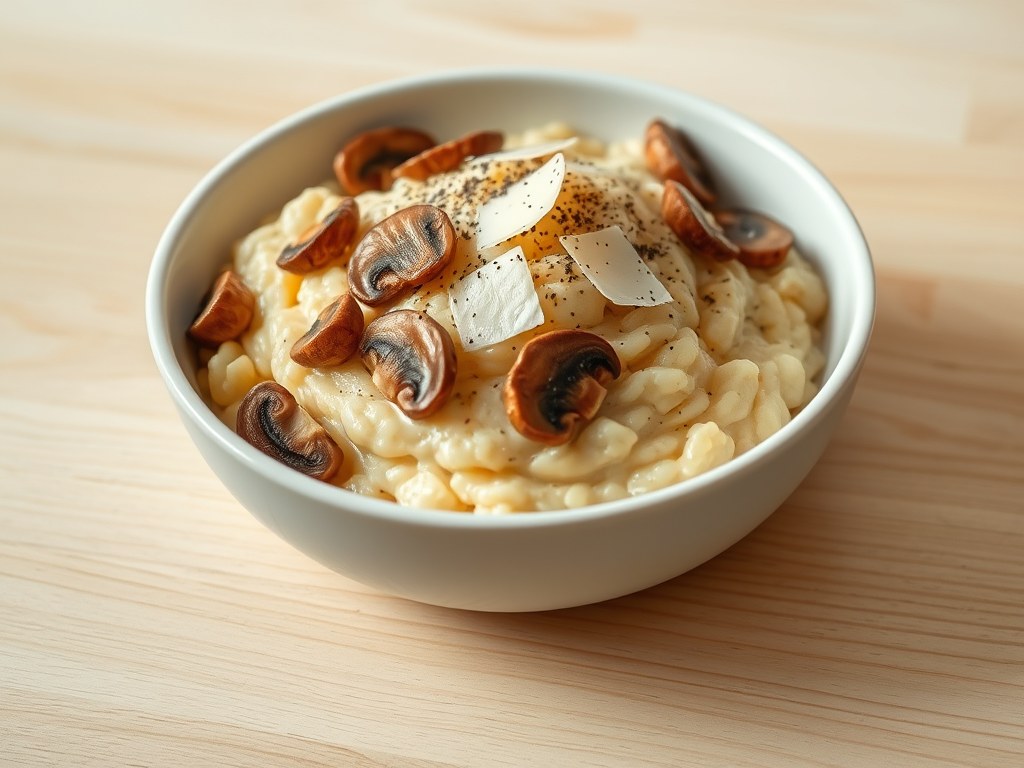 Risotto met porcini, AI-gegenereerde illustratie