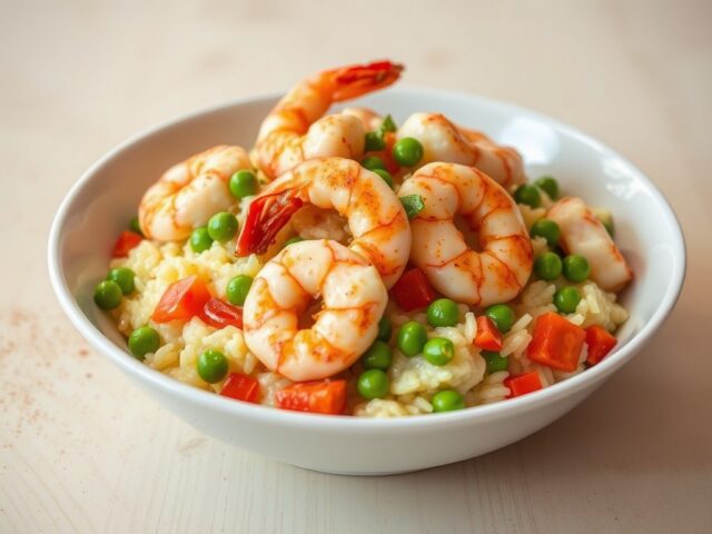 Risotto met roergebakken tijgergarnalen