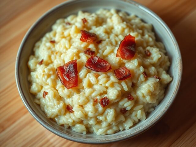 risotto met spek en kaas