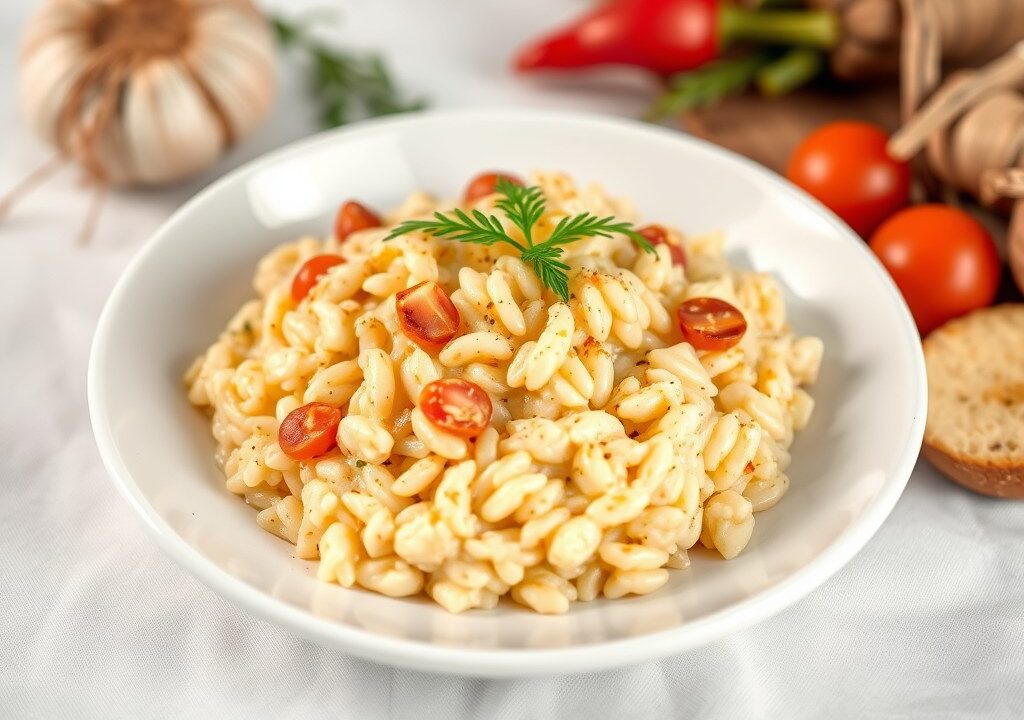 Risotto met vanillepeulen — AI-gegenereerde illustratie