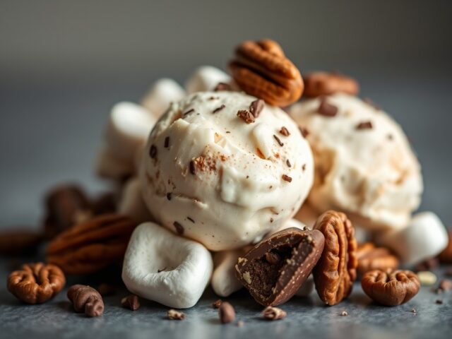 Rocky road ijs — AI-gegenereerde illustratie