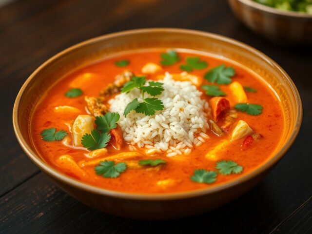 Rode curry soep