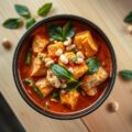 Rode kipcurry met cashewnoten