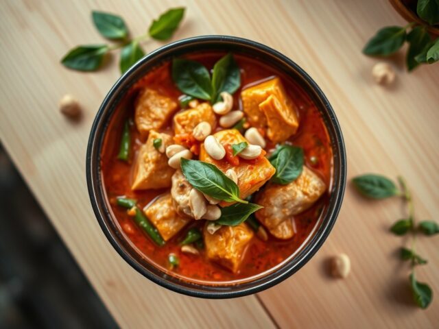 Rode kipcurry met cashewnoten