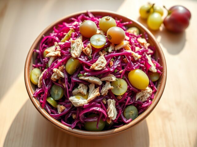 Rode Kool salade met druiven
