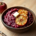 Rode-koolstamppot met gebakken appeltjes