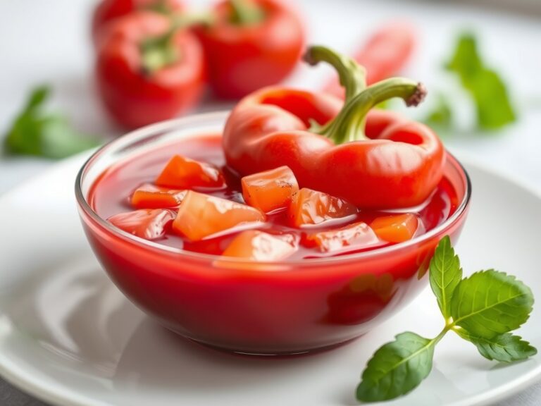 Rode paprika in aspic