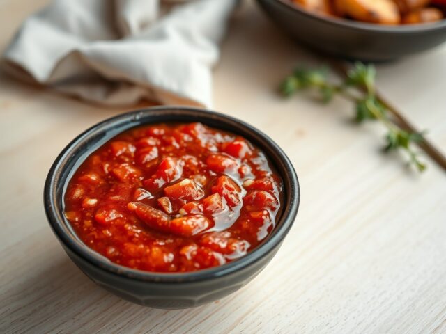 Rode saus voor bij de Shoarma
