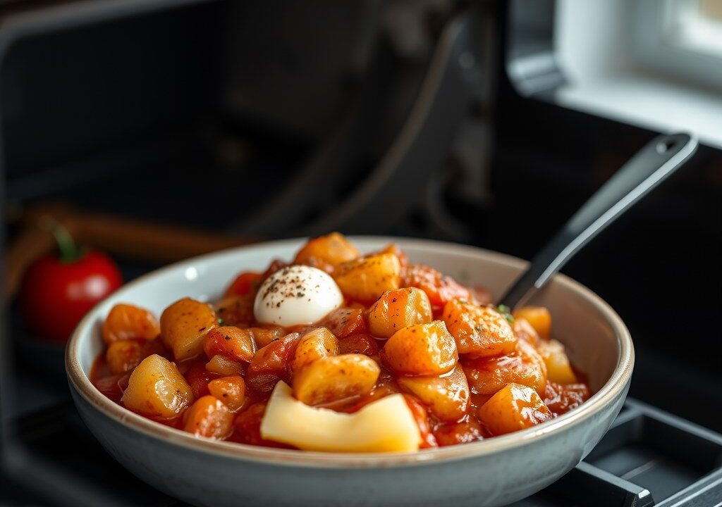 Rode stamppot uit de oven, AI-gegenereerde illustratie