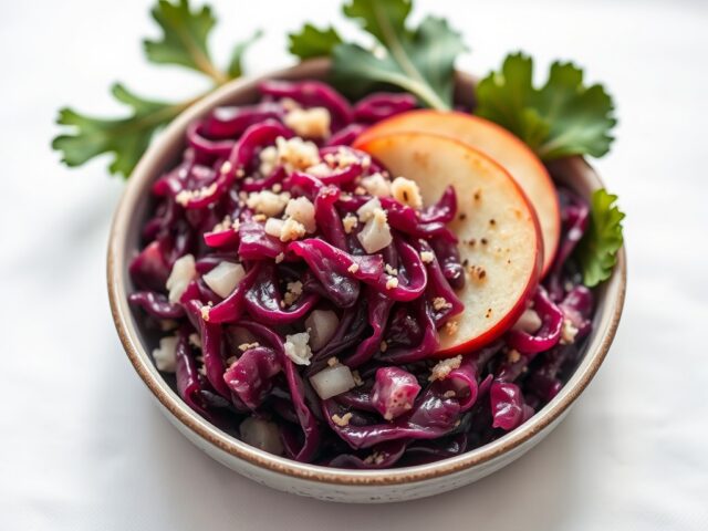 Rodekool met appels — AI-gegenereerde illustratie