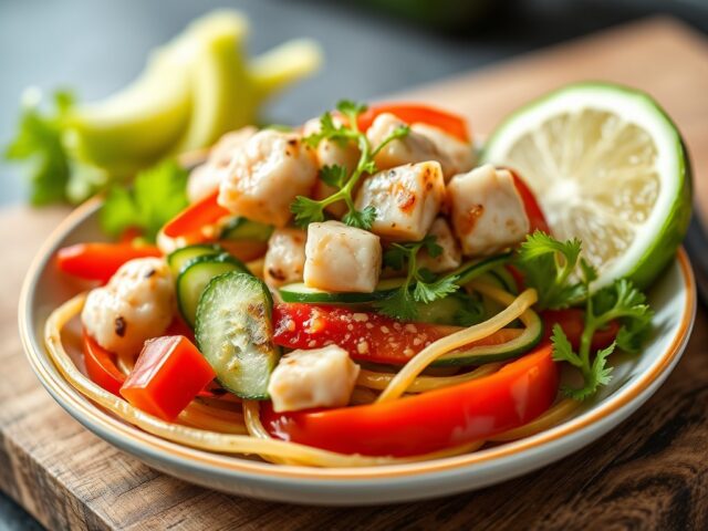 rodekoolsalade met kibbeling