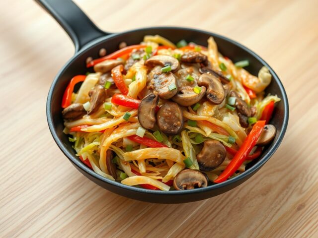 Roerbakschotel Chinese kool met gemengde paddestoe