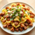 Roerei met Italiaanse Worst en Parmezaanse Kaas