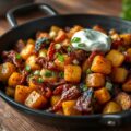 Roergebakken aardappeltjes met shoarma