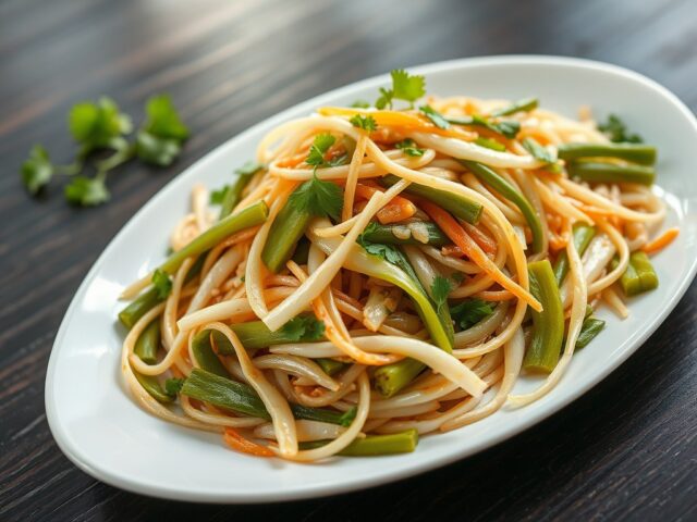 Roergebakken salade van gemengde groenten