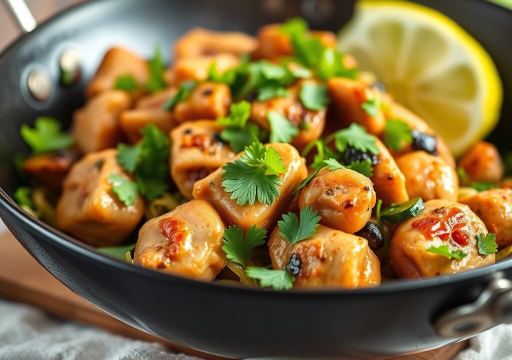 Roergebakken Thaise fricandeau — AI-gegenereerde illustratie