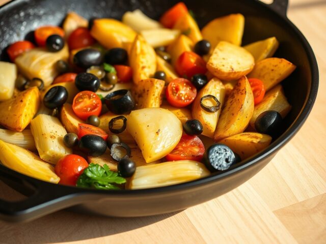 Roergebakken venkel met aardappelpartjes