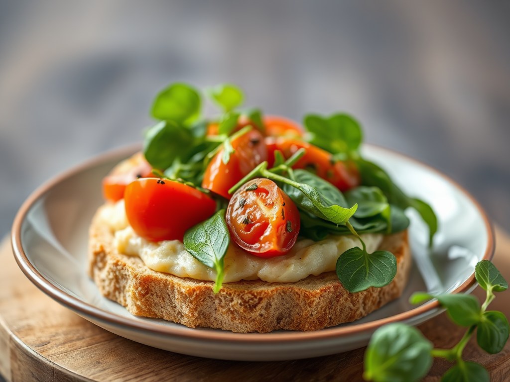 Roggebrood met Passendale, tomatencompote, AI-gegenereerde illustratie