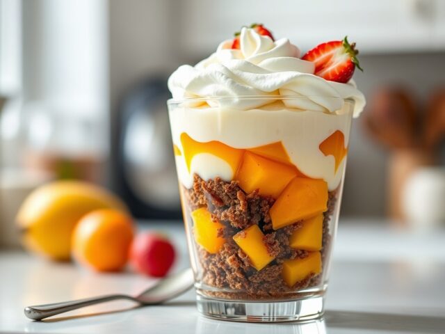 Roggebroodtrifle met mango