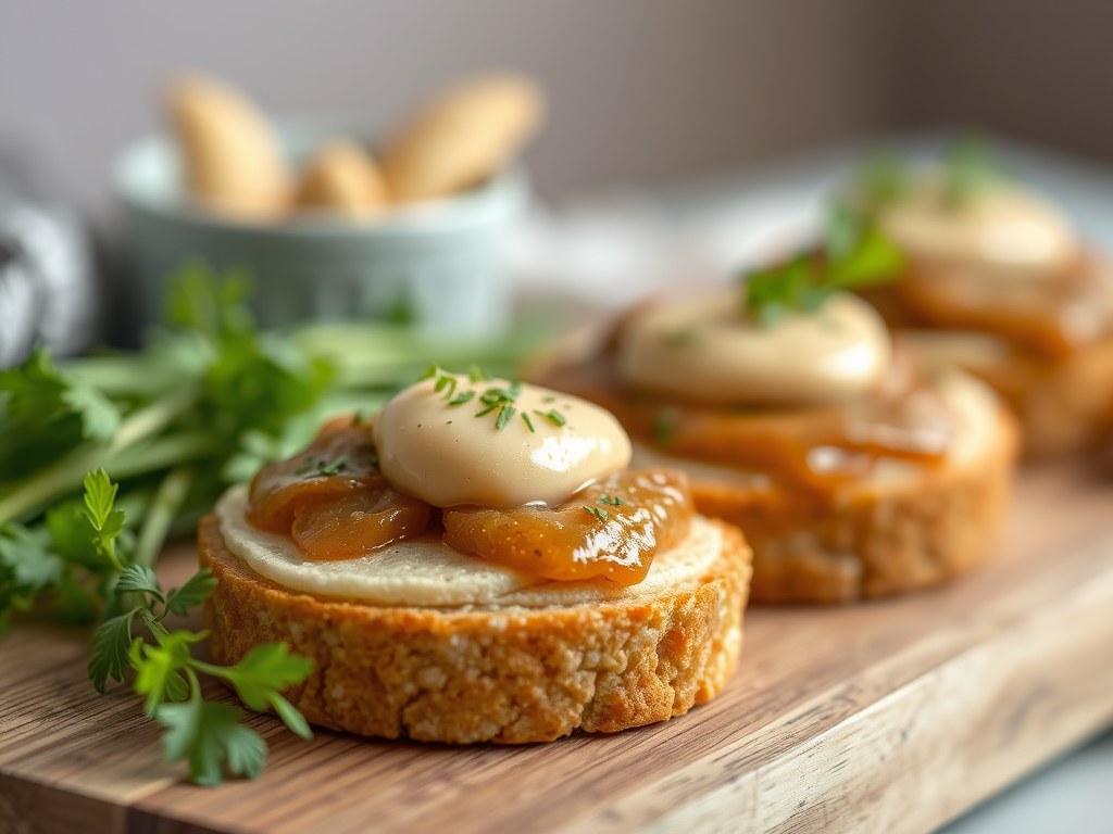 Roggetoastjes met kruidenkaas, AI-gegenereerde illustratie