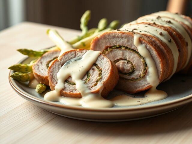 Rollade met hollandse asperges