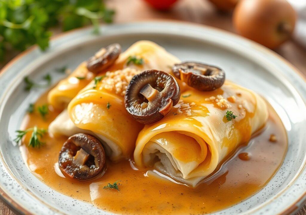 Rollade met jachtsaus, AI-gegenereerde illustratie