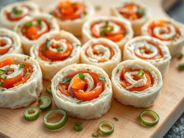 Rolletjes van witbrood met Boursin