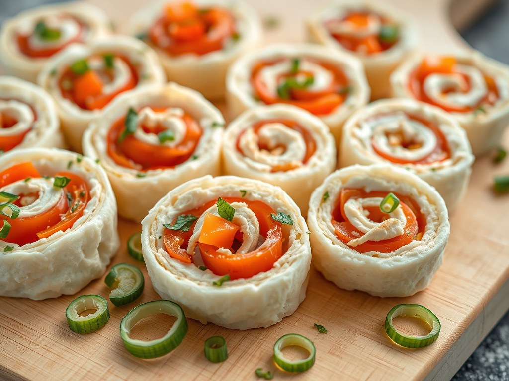 Rolletjes van witbrood met Boursin, AI-gegenereerde illustratie