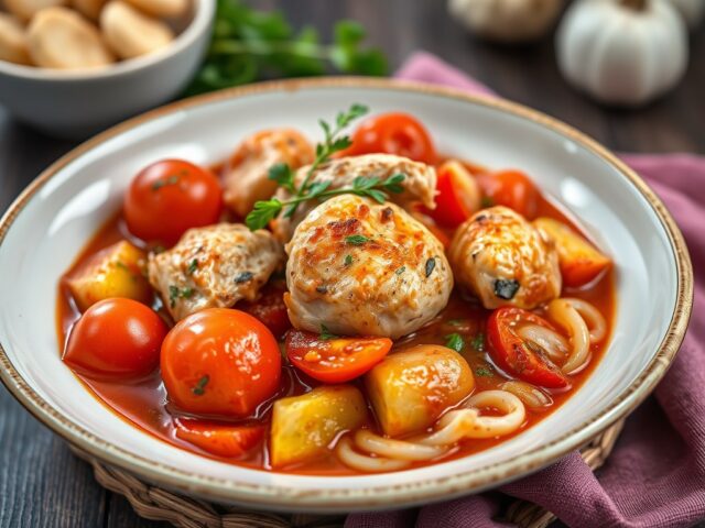 Romeinse tomatenstoofpot met kip
