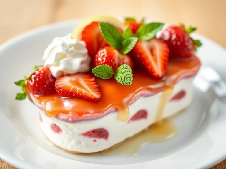 Romig aardbeiendessert