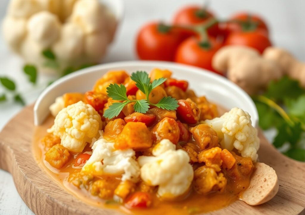 Romige bloemkoolcurry, AI-gegenereerde illustratie