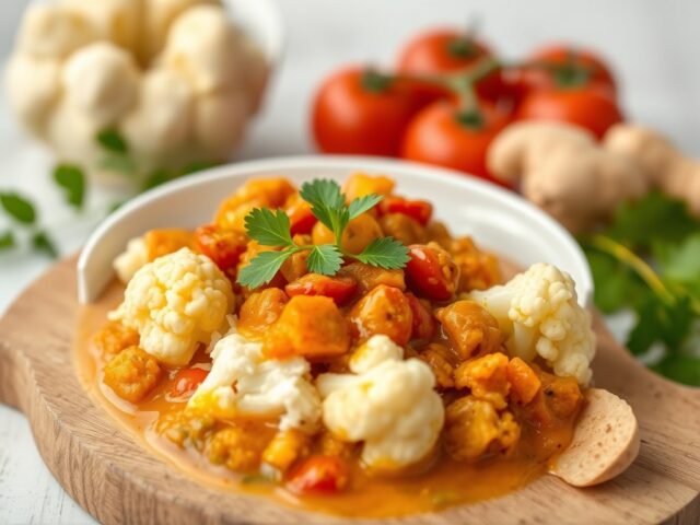Romige bloemkoolcurry — AI-gegenereerde illustratie