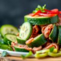 Romige corned beef met komkommer