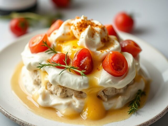 Romige eierdressing — AI-gegenereerde illustratie