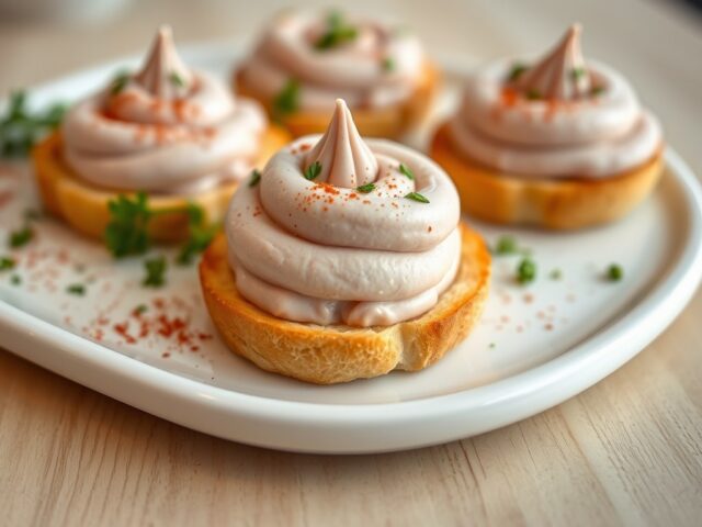 Romige hammousse voor op een toastje