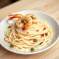 Romige pasta met gamba’s