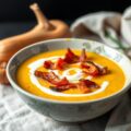 Romige pompoensoep met bacon