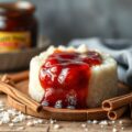 Romige rijstebrij met boerenmeisjesjam