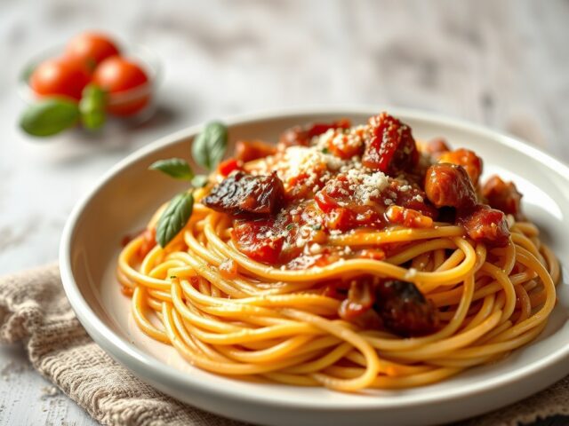 Romige spaghettisaus — AI-gegenereerde illustratie